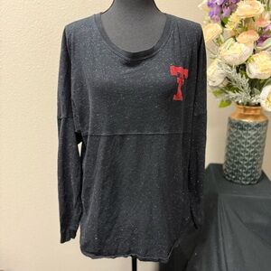 Texas Tech Red Raiders Long Sleeve Spirit Jersey Black Speckled Tee. Large.